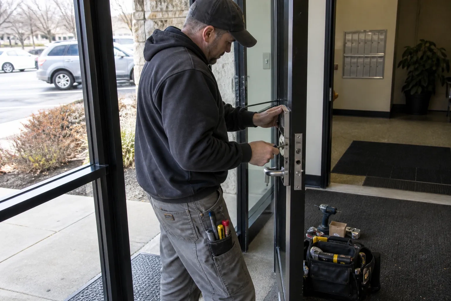 Illustrative locksmith scene